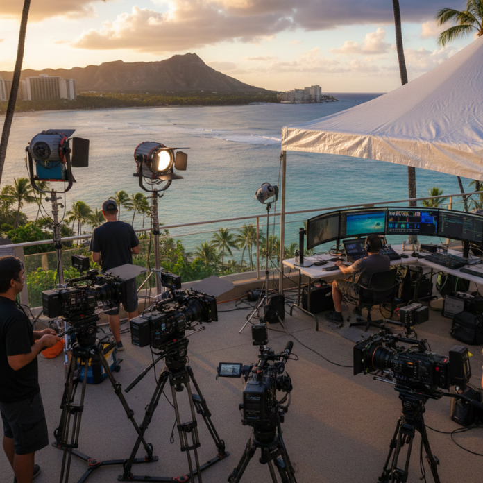 Vibrant digital marketing analytics dashboard on a screen.